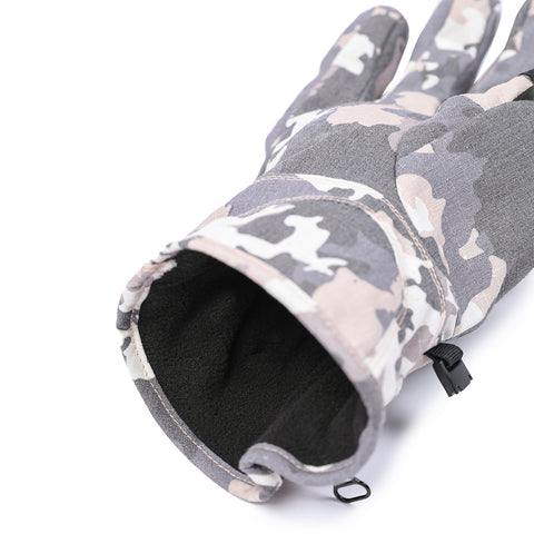 Camouflage-patterned glove on a white background