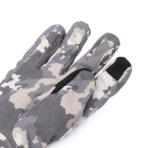 Camouflage-patterned glove on a white background