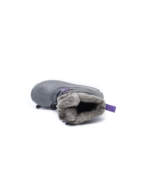 Gray pet coat with fur lining on a white background